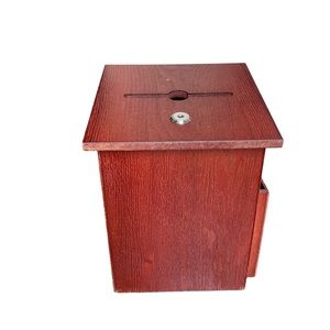 Brown raffle ticket box